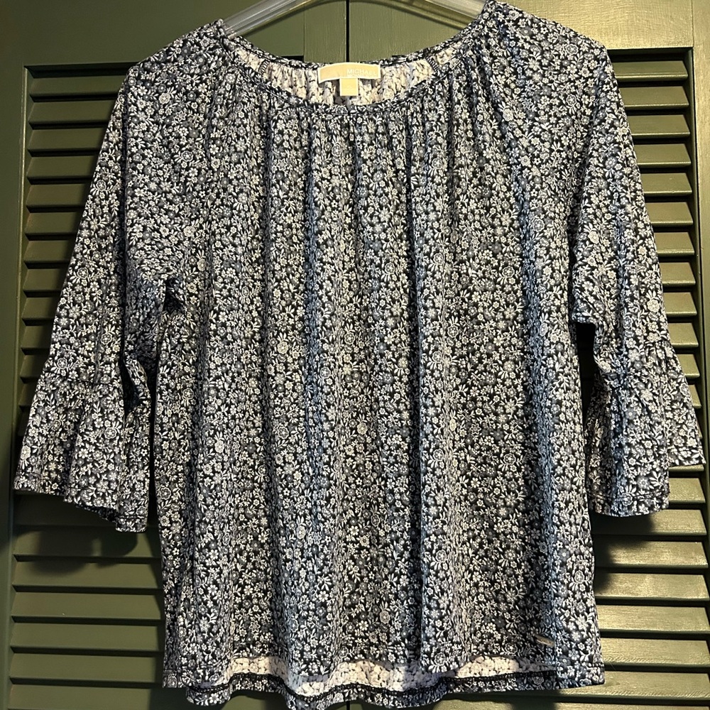 Michael Kors Navy Floral Blouse